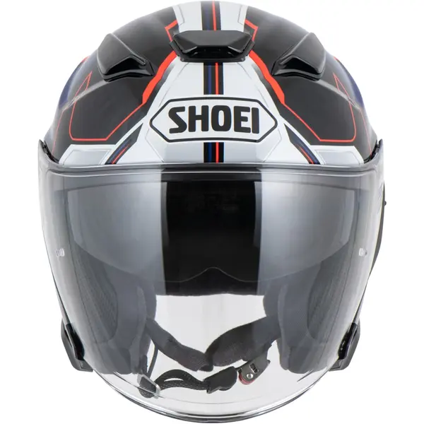 Capacete Shoei J-Cruise 3 Whizzy TC-10 - Preto/Azul/Cinza/Vermelho