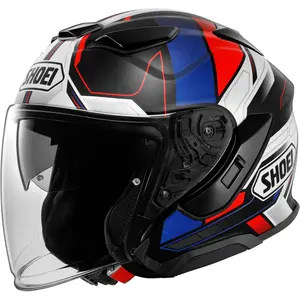 Capacete Shoei J-Cruise 3 Whizzy TC-10 - Preto/Azul/Cinza/Vermelho