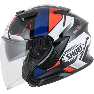 Imagem 2 de Capacete Shoei J-Cruise 3 Whizzy TC-10 - Preto/Azul/Cinza/Vermelho (Aberto)