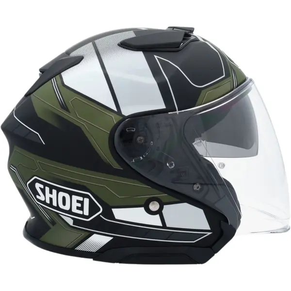 Capacete Shoei J-Cruise 3 Whizzy TC-11 - Preto/Cinza/Verde Fosco