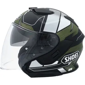 Imagem 3 de Capacete Shoei J-Cruise 3 Whizzy TC-11 - Preto/Cinza/Verde Fosco (Aberto)