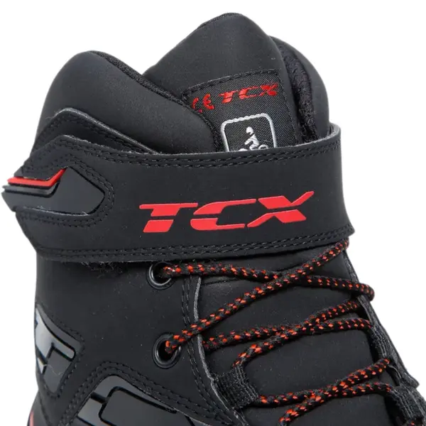 Bota TCX Zeta WP - Preto/Vermelho (100% Impermeável) - Grid Motors