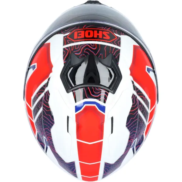 Capacete Shoei GT-Air 3 Hike TC-10 - Branco/Vermelho/Azul - Grid