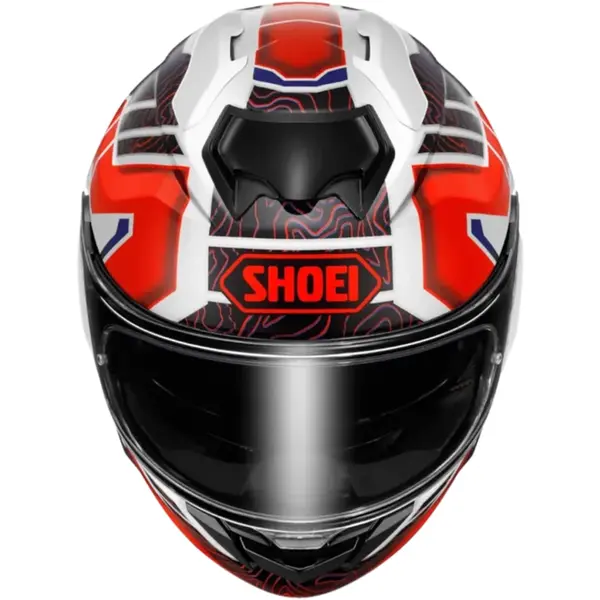 Capacete Shoei GT-Air 3 Hike TC-10 - Branco/Vermelho/Azul - Grid