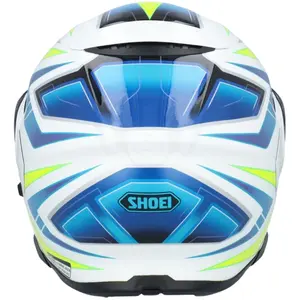 Imagem 14 de Capacete Shoei Neotec 3 Anthem TC-3 - Branco/Azul/Amarelo Fluor (Articulado)