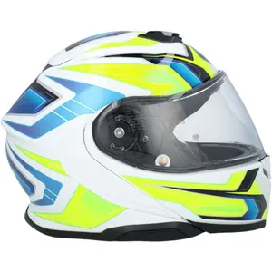 Imagem 3 de Capacete Shoei Neotec 3 Anthem TC-3 - Branco/Azul/Amarelo Fluor (Articulado)