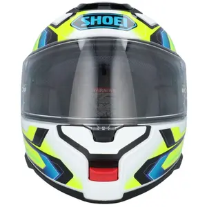 Imagem 11 de Capacete Shoei Neotec 3 Anthem TC-3 - Branco/Azul/Amarelo Fluor (Articulado)