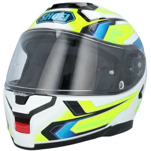 Imagem 4 de Capacete Shoei Neotec 3 Anthem TC-3 - Branco/Azul/Amarelo Fluor (Articulado)
