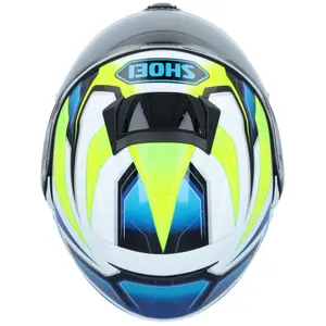 Imagem 12 de Capacete Shoei Neotec 3 Anthem TC-3 - Branco/Azul/Amarelo Fluor (Articulado)