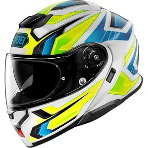 Capacete Shoei Neotec 3 Anthem TC-3 - Branco/Azul/Amarelo Fluor (Articulado)