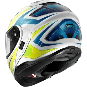 Imagem 6 de Capacete Shoei Neotec 3 Anthem TC-3 - Branco/Azul/Amarelo Fluor (Articulado)