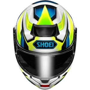 Imagem 5 de Capacete Shoei Neotec 3 Anthem TC-3 - Branco/Azul/Amarelo Fluor (Articulado)