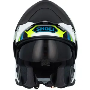 Imagem 9 de Capacete Shoei Neotec 3 Anthem TC-3 - Branco/Azul/Amarelo Fluor (Articulado)