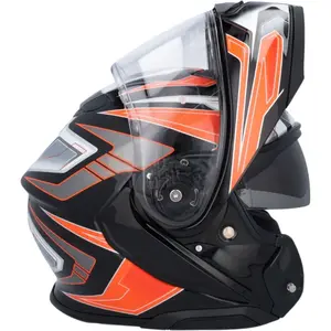 Imagem 7 de Capacete Shoei Neotec 3 Anthem TC-8 - Preto/Cinza/Laranja (Articulado)