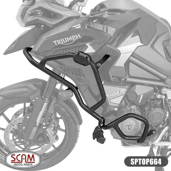 Imagem 1 de Protetor de Motor Carenagem Scam Triumph Tiger 1200 (2022-2023) Preto - SPTOP664