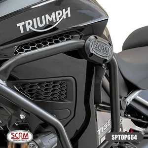 Imagem 4 de Protetor de Motor Carenagem Scam Triumph Tiger 1200 (2022-2023) Preto - SPTOP664
