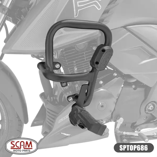 Imagem 1 de Protetor de Motor Carenagem Scam Dafra Apache 200 RTR (apartir de 2019) Preto - SPTOP686