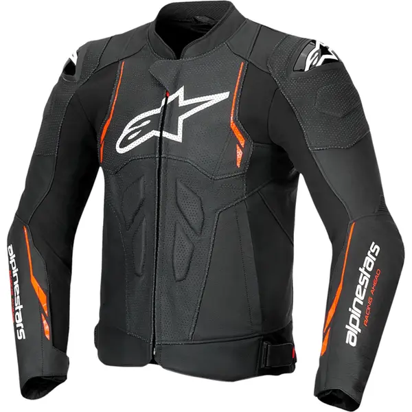 Jaqueta Alpinestars Dusk Airflow Preto/Vermelho (Couro) - Grid Motors