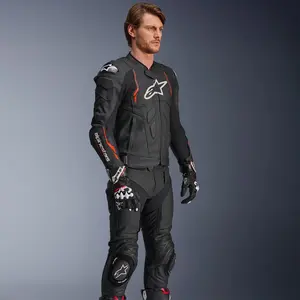 Imagem 5 de Jaqueta Alpinestars Dusk Airflow Preto/Vermelho (Couro)