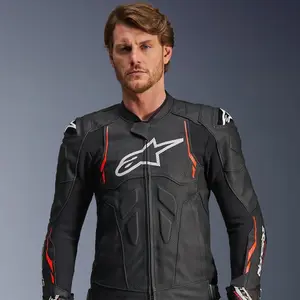 Imagem 6 de Jaqueta Alpinestars Dusk Airflow Preto/Vermelho (Couro)