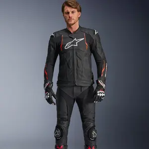 Imagem 7 de Jaqueta Alpinestars Dusk Airflow Preto/Vermelho (Couro)