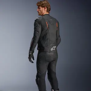 Imagem 8 de Jaqueta Alpinestars Dusk Airflow Preto/Vermelho (Couro)