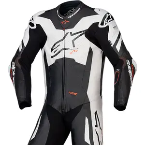 Imagem 3 de Macacão Alpinestars GP Plus V4 Sprint 1 Peça - Preto/Branco/Vermelho Fluor