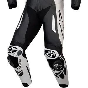 Imagem 4 de Macacão Alpinestars GP Plus V4 Sprint 1 Peça - Preto/Branco/Vermelho Fluor