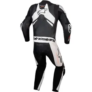 Imagem 2 de Macacão Alpinestars GP Plus V4 Sprint 1 Peça - Preto/Branco/Vermelho Fluor