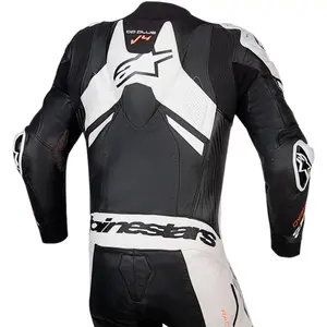 Imagem 5 de Macacão Alpinestars GP Plus V4 Sprint 1 Peça - Preto/Branco/Vermelho Fluor