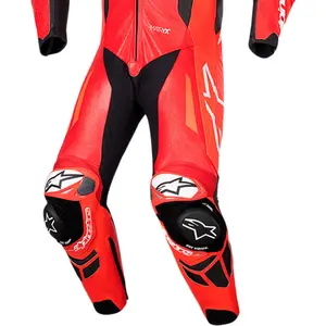 Imagem 4 de Macacão Alpinestars GP Plus V4 Sprint 1 Peça - Vermelho Fluor/Branco
