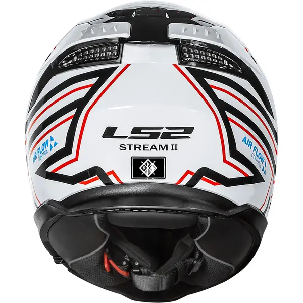 Capacete LS2 Stream 2 Maze - Branco/Preto - Grid Motors