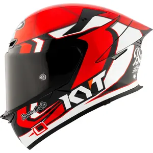 Capacete KYT TT Revo Bayliss - Preto/Branco/Vermelho