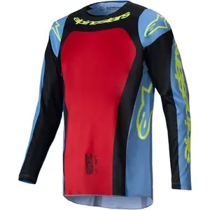 Imagem 1 de Camisa Alpinestars Racer Ocuri 25 - Azul/Vermelho/Amarelo Fluor