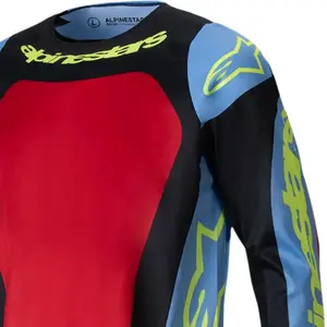 Imagem 3 de Camisa Alpinestars Racer Ocuri 25 - Azul/Vermelho/Amarelo Fluor