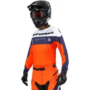 Imagem 3 de Camisa Alpinestars Pro Dura - Azul/Laranja Hot/Branco
