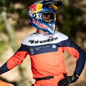 Imagem 6 de Camisa Alpinestars Pro Dura - Azul/Laranja Hot/Branco