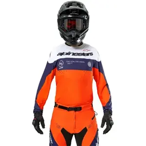 Imagem 4 de Camisa Alpinestars Pro Dura - Azul/Laranja Hot/Branco