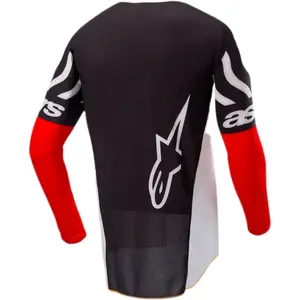 Imagem 2 de Camisa Alpinestars Techstar Deep 25 - Preto/Branco/Vermelho Fluor