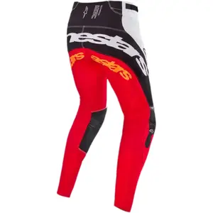 Imagem 2 de Calça Alpinestars Techstar Deep 25 - Preto/Branco/Vermelho Fluor