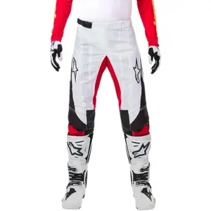 Imagem 3 de Calça Alpinestars Techstar Deep 25 - Preto/Branco/Vermelho Fluor