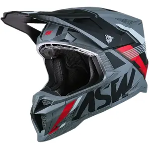 Capacete ASW R1 Mips Neo - Cinza Chumbo/Preto/Vermelho