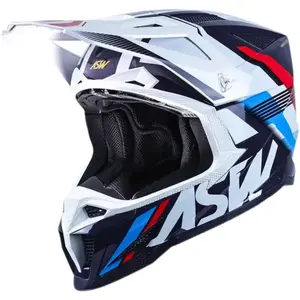 Capacete ASW R1 Mips Neo - Branco/Azul Marinho/Vermelho