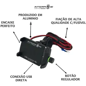 Imagem 5 de Suporte de Celular Interphone Alumínio USB Universal