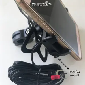 Imagem 3 de Suporte de Celular Interphone Alumínio USB Universal