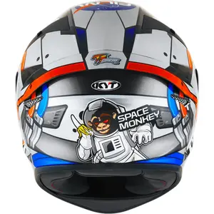 Imagem 3 de Capacete KYT TT Course Ratthapark Space Monkey - Cinza/Preto