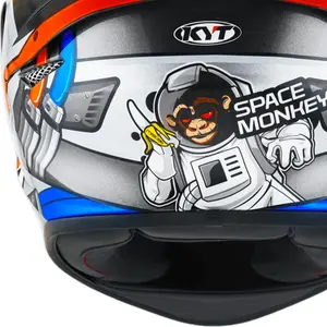 Imagem 6 de Capacete KYT TT Course Ratthapark Space Monkey - Cinza/Preto