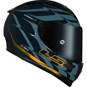 Imagem 2 de Capacete LS2 FF323 Arrow R Flames - Azul/Dourado