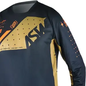 Imagem 3 de Camisa ASW Image Karma 26 - Preto/Dourado/Laranja Fluor
