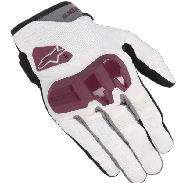 Luva Alpinestars Chrome Womens - Branco/Vermelho Borgonha